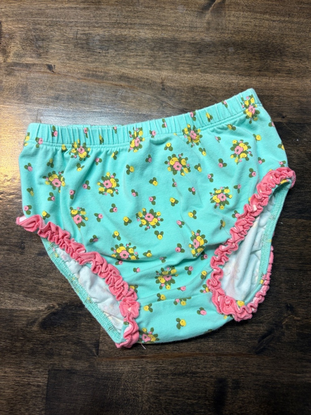 Matilda Jane Mint Floral Ruffle Briefs with Pink Trim